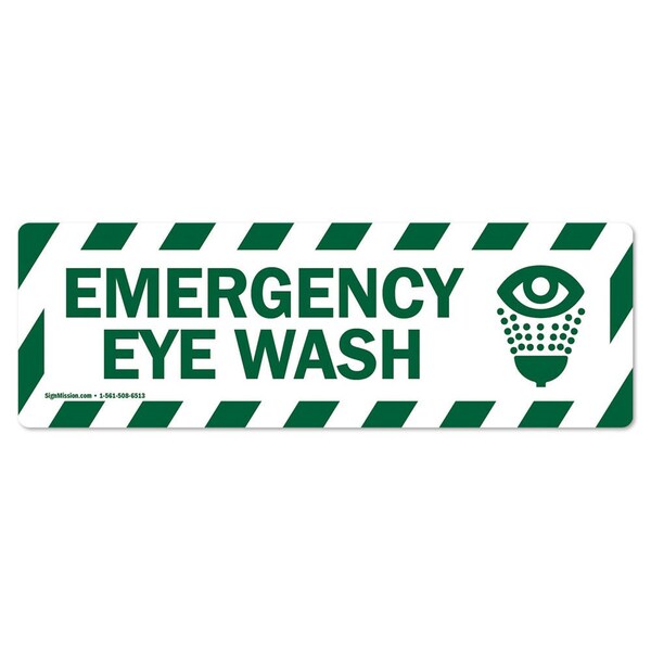 Emergency Eye Wash 18in Non-Slip Floor Marker, 12PK, 16 in L, 16 in H, FD-2-R-16-12PK-99850